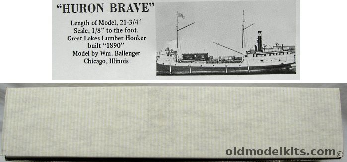 A J Fisher 1/96 Huron Brave' Great Lakes Lumber Hooker - 21.75 Inch Long Wood and Metal Ship plastic model kit